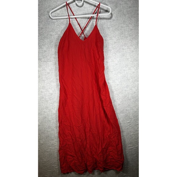 Old Navy Petite Strappy Sleevless Maxi Dress Coral- Size Small Petite Rayon - Picture 1 of 7